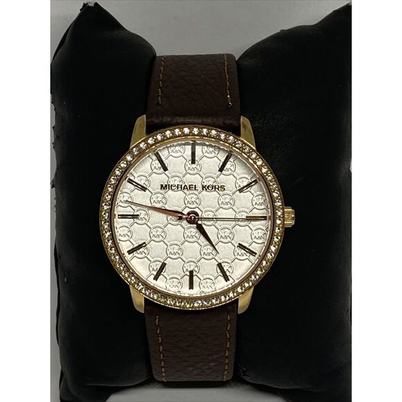 Michael Kors Lady Nini MK3183 Women Brown Leather Analog Dial Quartz Watch EY662 - Picture 3 of 12